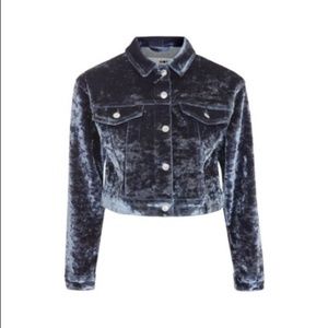 Topshop Moto Blue Velvet Jacket!!